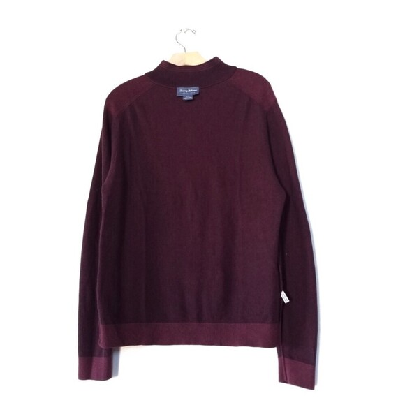 TOMMY BAHAMA Make Mine A Double Reversible Half-Zip Sweater Burgundy Mens Large - Picture 9 of 13